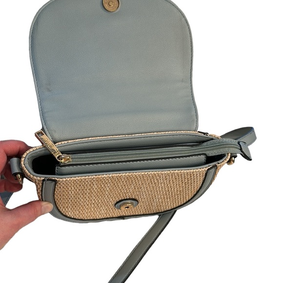 Izzy & Ali Small Natural Rattan and Light Blue Crossbody Bag OS - Picture 12 of 12
